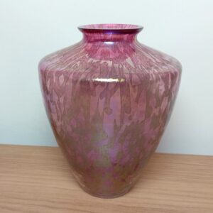 Large Royal Brierley Iridescent Pink Studio Glass Vase