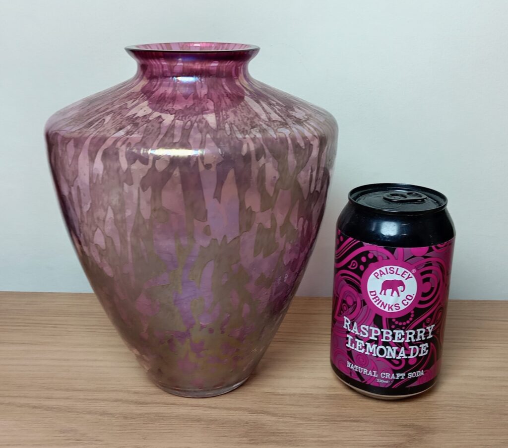 Large Royal Brierley Iridescent Pink Studio Glass Vase - Image 7