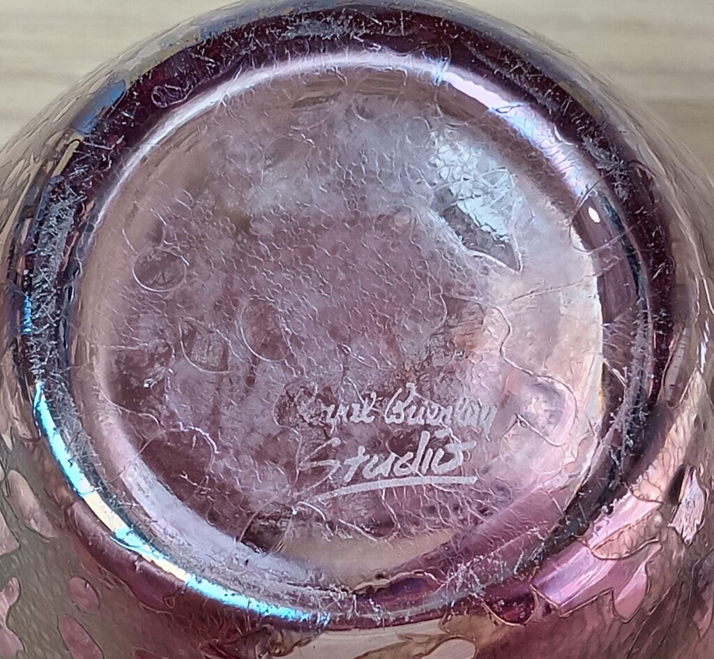 Large Royal Brierley Iridescent Pink Studio Glass Vase - Image 2