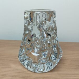 Vintage Liskeard Cornish Art Glass Knobbly Clear Glass Vase