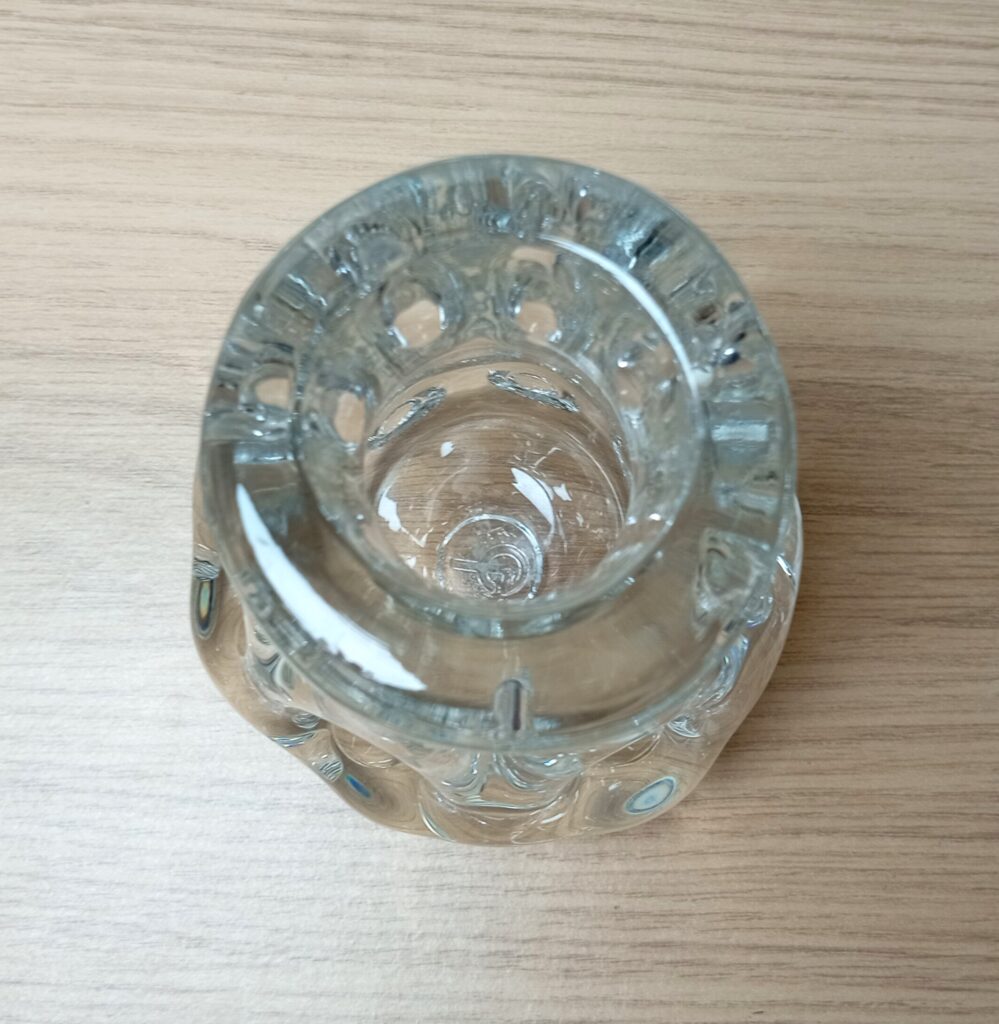 Vintage Liskeard Cornish Art Glass Knobbly Clear Glass Vase - Image 4