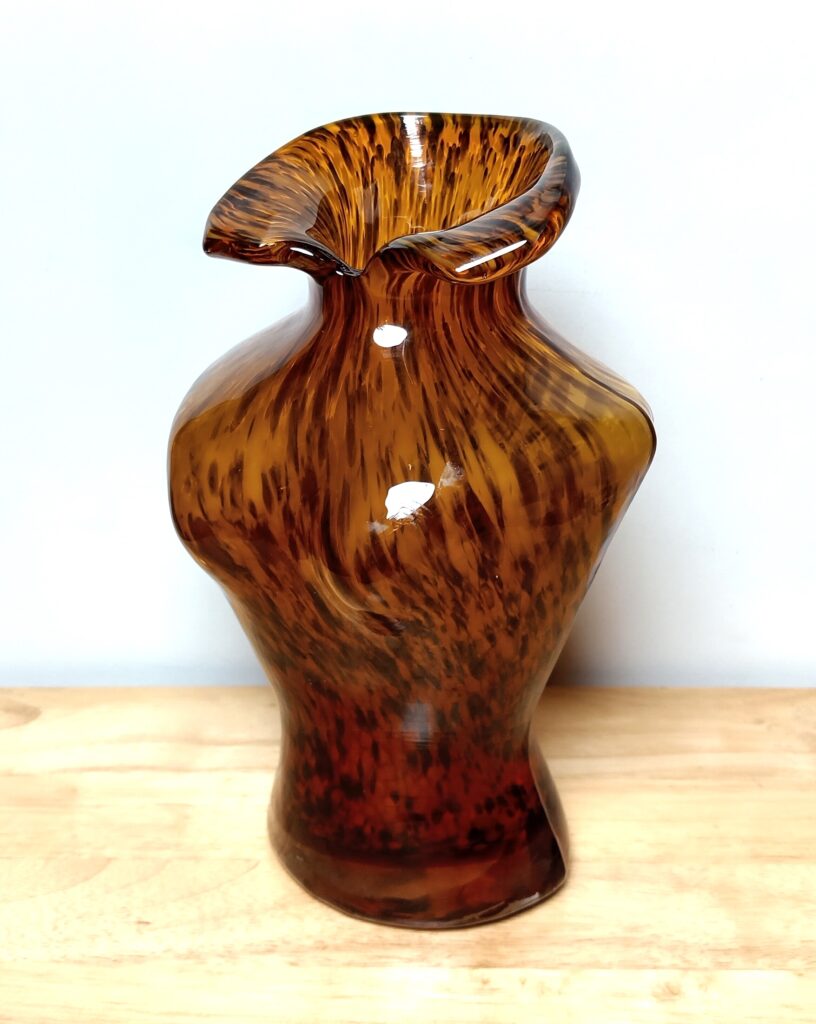 Murano Glass Speckled Female Bust Decorative Vase