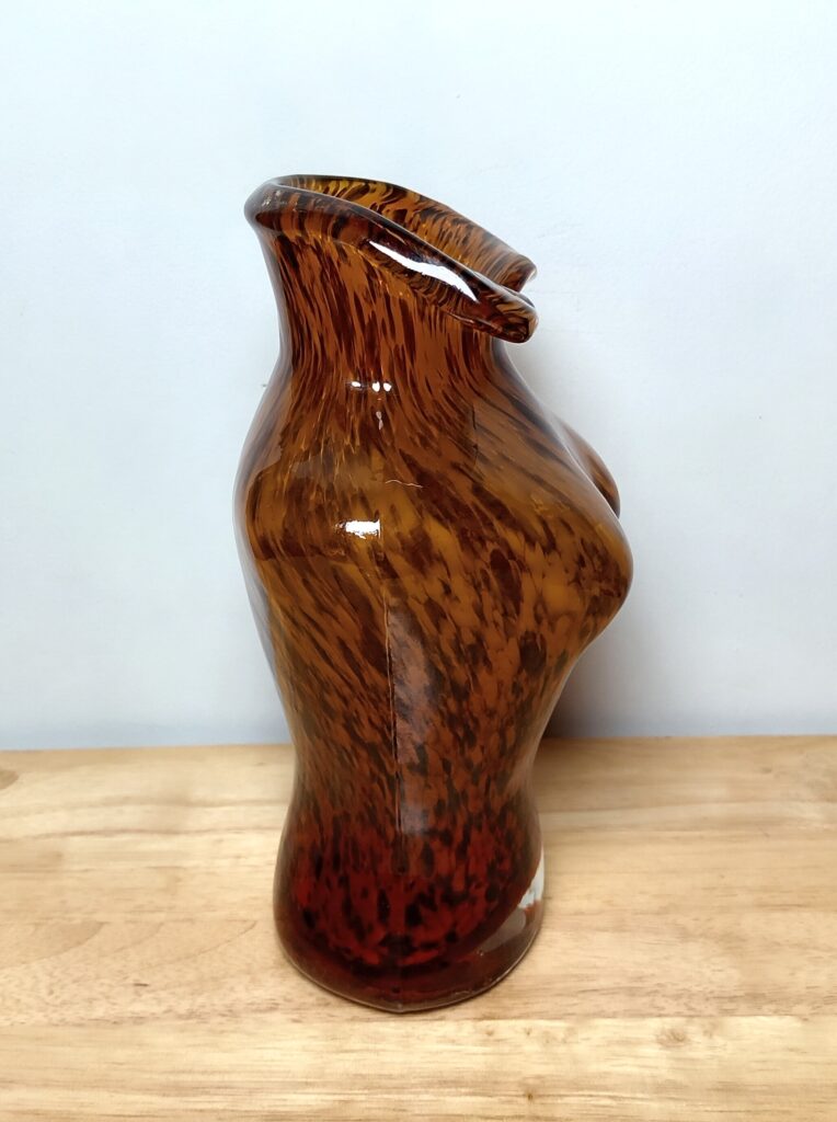 Murano Glass Speckled Female Bust Decorative Vase - Image 4