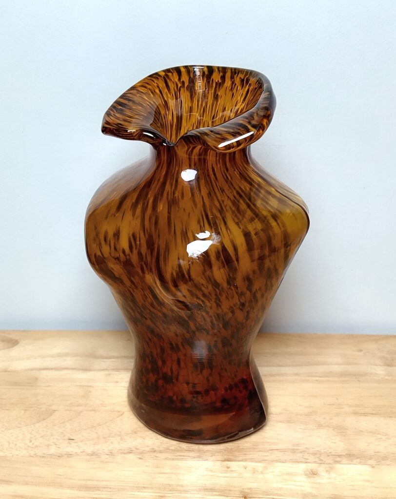 Murano Glass Speckled Female Bust Decorative Vase - Image 10