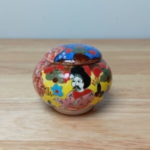 Turkish Hand-painted Colourful Circular Trinket Box / Pot With Lid