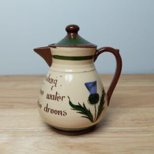 Longpark Torquay Pottery Thistle Lidded Jug / Pot – From Ardrishaig